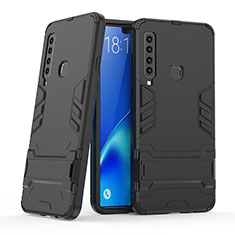 Custodia Silicone e Plastica Opaca Cover con Supporto T03 per Samsung Galaxy A9 (2018) A920 Nero