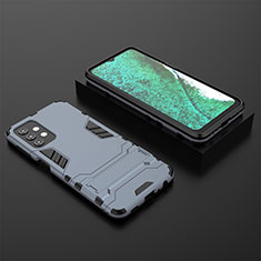 Custodia Silicone e Plastica Opaca Cover con Supporto T03 per Samsung Galaxy M32 5G Blu
