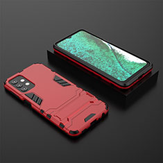 Custodia Silicone e Plastica Opaca Cover con Supporto T03 per Samsung Galaxy M32 5G Rosso