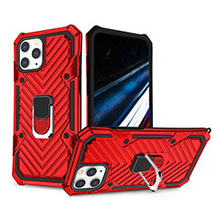 Custodia Silicone e Plastica Opaca Cover con Supporto YF1 per Apple iPhone 13 Pro Rosso