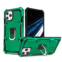 Custodia Silicone e Plastica Opaca Cover con Supporto YF1 per Apple iPhone 14 Pro Max Verde