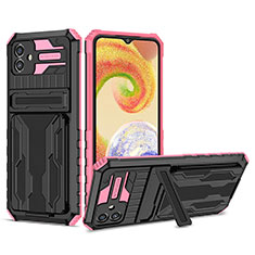 Custodia Silicone e Plastica Opaca Cover con Supporto YF1 per Samsung Galaxy A04E Rosa
