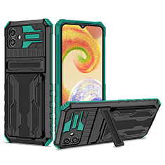 Custodia Silicone e Plastica Opaca Cover con Supporto YF1 per Samsung Galaxy A04E Verde