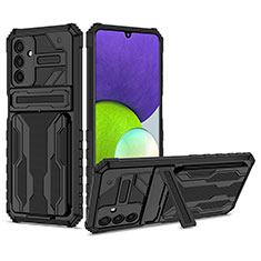 Custodia Silicone e Plastica Opaca Cover con Supporto YF1 per Samsung Galaxy A04s Nero