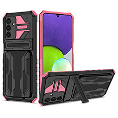 Custodia Silicone e Plastica Opaca Cover con Supporto YF1 per Samsung Galaxy A04s Rosa