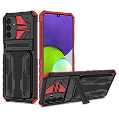 Custodia Silicone e Plastica Opaca Cover con Supporto YF1 per Samsung Galaxy A04s Rosso