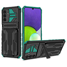 Custodia Silicone e Plastica Opaca Cover con Supporto YF1 per Samsung Galaxy A04s Verde