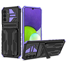 Custodia Silicone e Plastica Opaca Cover con Supporto YF1 per Samsung Galaxy A04s Viola