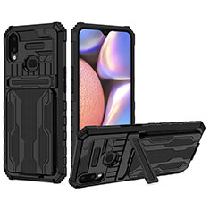 Custodia Silicone e Plastica Opaca Cover con Supporto YF1 per Samsung Galaxy A10s Nero
