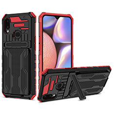 Custodia Silicone e Plastica Opaca Cover con Supporto YF1 per Samsung Galaxy A10s Rosso
