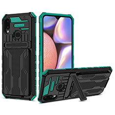 Custodia Silicone e Plastica Opaca Cover con Supporto YF1 per Samsung Galaxy A10s Verde
