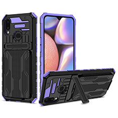 Custodia Silicone e Plastica Opaca Cover con Supporto YF1 per Samsung Galaxy A10s Viola