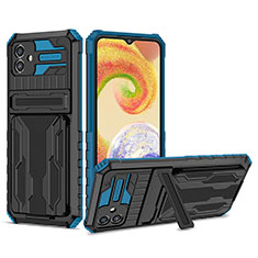 Custodia Silicone e Plastica Opaca Cover con Supporto YF1 per Samsung Galaxy F14 5G Blu