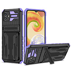 Custodia Silicone e Plastica Opaca Cover con Supporto YF1 per Samsung Galaxy F14 5G Viola