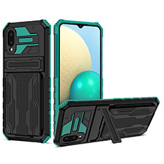 Custodia Silicone e Plastica Opaca Cover con Supporto YF1 per Samsung Galaxy M02 Verde