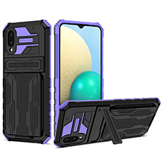 Custodia Silicone e Plastica Opaca Cover con Supporto YF1 per Samsung Galaxy M02 Viola