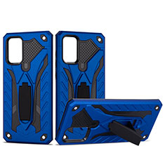 Custodia Silicone e Plastica Opaca Cover con Supporto YF1 per Samsung Galaxy S20 Blu