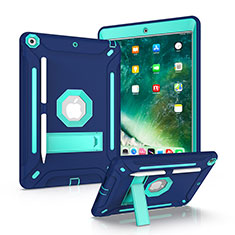 Custodia Silicone e Plastica Opaca Cover con Supporto YJ1 per Apple iPad 10.2 (2019) Blu
