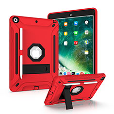 Custodia Silicone e Plastica Opaca Cover con Supporto YJ1 per Apple iPad 10.2 (2019) Rosso