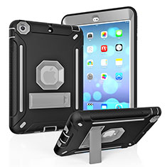 Custodia Silicone e Plastica Opaca Cover con Supporto YJ1 per Apple iPad Mini 3 Grigio