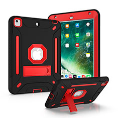 Custodia Silicone e Plastica Opaca Cover con Supporto YJ1 per Apple iPad Mini 5 (2019) Rosso e Nero