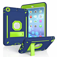 Custodia Silicone e Plastica Opaca Cover con Supporto YJ1 per Apple iPad Mini Blu