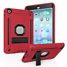 Custodia Silicone e Plastica Opaca Cover con Supporto YJ1 per Apple iPad Mini Rosso