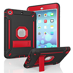 Custodia Silicone e Plastica Opaca Cover con Supporto YJ1 per Apple iPad Mini Rosso e Nero