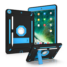 Custodia Silicone e Plastica Opaca Cover con Supporto YJ2 per Apple iPad 10.2 (2019) Blu e Nero