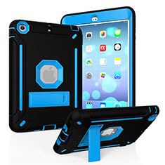 Custodia Silicone e Plastica Opaca Cover con Supporto YJ2 per Apple iPad Mini 2 Blu e Nero