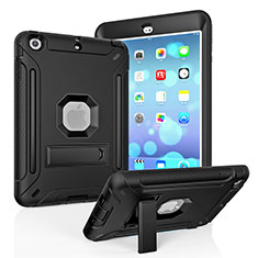 Custodia Silicone e Plastica Opaca Cover con Supporto YJ2 per Apple iPad Mini 3 Nero
