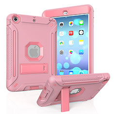 Custodia Silicone e Plastica Opaca Cover con Supporto YJ2 per Apple iPad Mini 3 Rosa