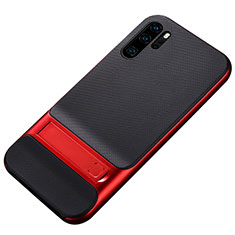 Custodia Silicone e Plastica Opaca Cover con Supporto Z01 per Huawei P30 Pro New Edition Rosso