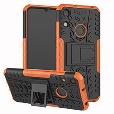 Custodia Silicone e Plastica Opaca Cover con Supporto Z01 per Huawei Y6 Pro (2019) Arancione