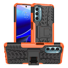 Custodia Silicone e Plastica Opaca Cover con Supporto Z01 per Motorola Moto G Stylus (2022) 5G Arancione