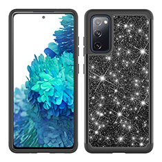 Custodia Silicone e Plastica Opaca Cover Fronte e Retro 360 Gradi Bling-Bling JX1 per Samsung Galaxy S20 Lite 5G Nero