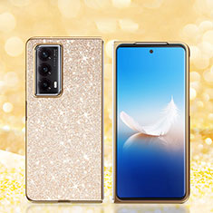 Custodia Silicone e Plastica Opaca Cover Fronte e Retro 360 Gradi Bling-Bling per Huawei Honor Magic Vs2 5G Oro