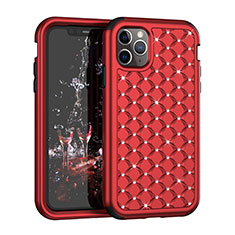 Custodia Silicone e Plastica Opaca Cover Fronte e Retro 360 Gradi Bling-Bling U01 per Apple iPhone 11 Pro Max Rosso