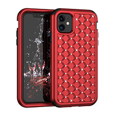 Custodia Silicone e Plastica Opaca Cover Fronte e Retro 360 Gradi Bling-Bling U01 per Apple iPhone 11 Rosso