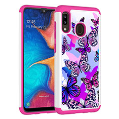 Custodia Silicone e Plastica Opaca Cover Fronte e Retro 360 Gradi JX1 per Samsung Galaxy A30 Viola