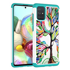 Custodia Silicone e Plastica Opaca Cover Fronte e Retro 360 Gradi JX1 per Samsung Galaxy A71 4G A715 Verde
