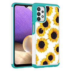 Custodia Silicone e Plastica Opaca Cover Fronte e Retro 360 Gradi JX1 per Samsung Galaxy M32 5G Giallo