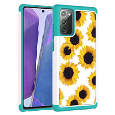 Custodia Silicone e Plastica Opaca Cover Fronte e Retro 360 Gradi JX1 per Samsung Galaxy Note 20 5G Giallo