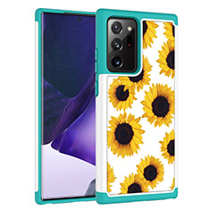 Custodia Silicone e Plastica Opaca Cover Fronte e Retro 360 Gradi JX1 per Samsung Galaxy Note 20 Ultra 5G Giallo