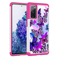 Custodia Silicone e Plastica Opaca Cover Fronte e Retro 360 Gradi JX1 per Samsung Galaxy S20 FE 5G Rosa Caldo