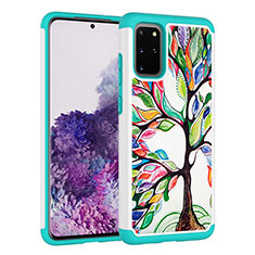 Custodia Silicone e Plastica Opaca Cover Fronte e Retro 360 Gradi JX1 per Samsung Galaxy S20 Plus Verde