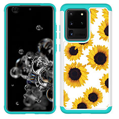 Custodia Silicone e Plastica Opaca Cover Fronte e Retro 360 Gradi JX1 per Samsung Galaxy S20 Ultra Giallo