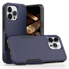 Custodia Silicone e Plastica Opaca Cover Fronte e Retro 360 Gradi MQ1 per Apple iPhone 13 Pro Blu