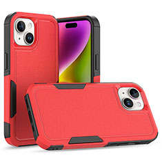 Custodia Silicone e Plastica Opaca Cover Fronte e Retro 360 Gradi MQ1 per Apple iPhone 14 Plus Rosso