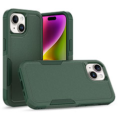 Custodia Silicone e Plastica Opaca Cover Fronte e Retro 360 Gradi MQ1 per Apple iPhone 15 Verde Notte